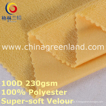 Tissu 100% velours tricoté ultra-doux de polyester pour le chemisier de textile (GLLML398)